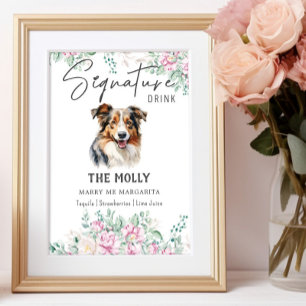 Australian shepherd Hund Namnteckning Drycktecken Poster