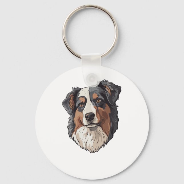 Australian shepherd Hund Nyckelring (Framsida)