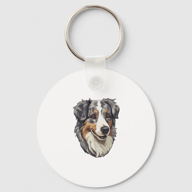 Australian shepherd Hund Nyckelring (Framsida)