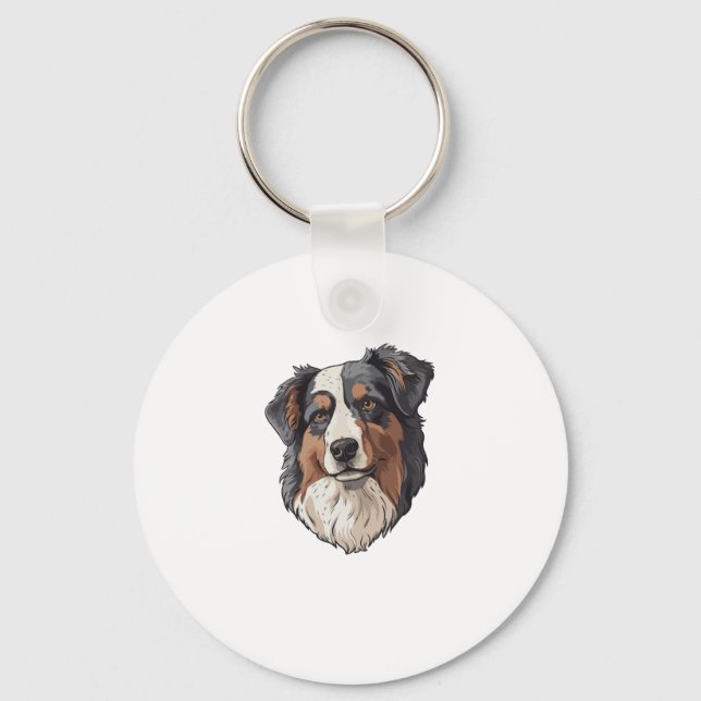 Australian shepherd Hund Nyckelring (Framsida)
