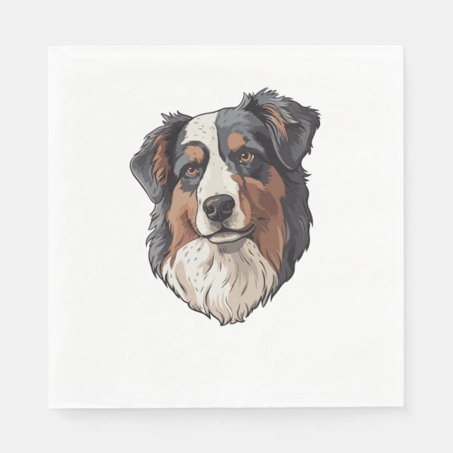 Australian shepherd Hund Pappersservett (Framsidan)