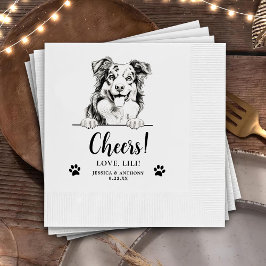 Australian shepherd Hund Personlig Cheers Pappersservett