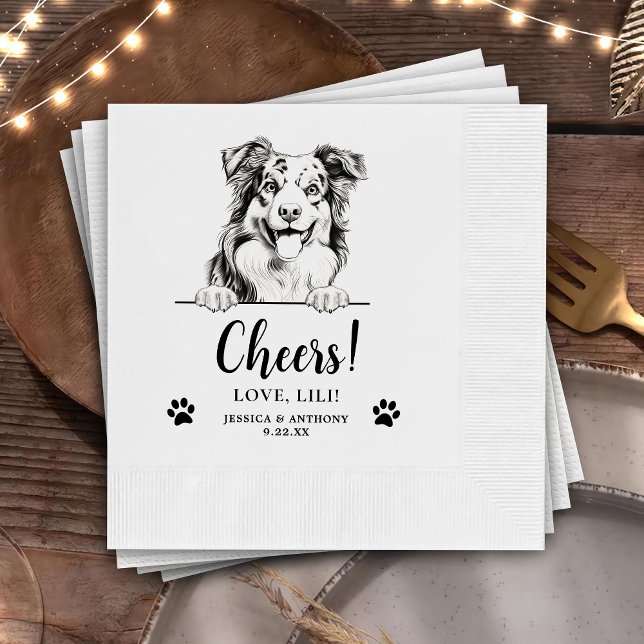 Australian shepherd Hund Personlig Cheers Pappersservett (Skapare uppladdad)
