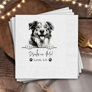 Australian shepherd Hund Personlig drar på mig Pappersservett