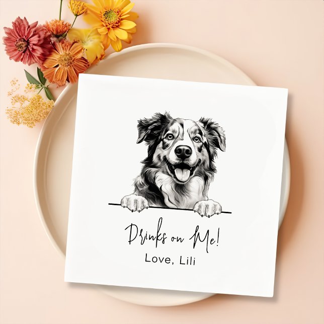 Australian shepherd Hund Personlig drar på mig Pappersservett (Skapare uppladdad)