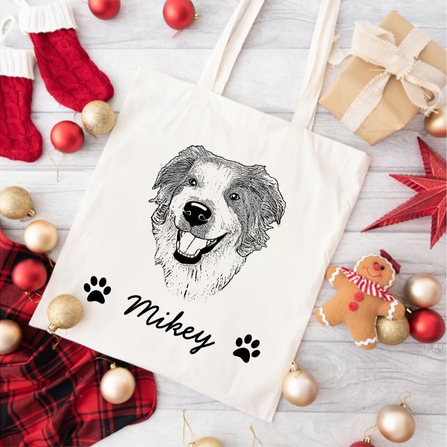 Australian shepherd Hund Personlig Teckning Tygkasse (Skapare uppladdad)
