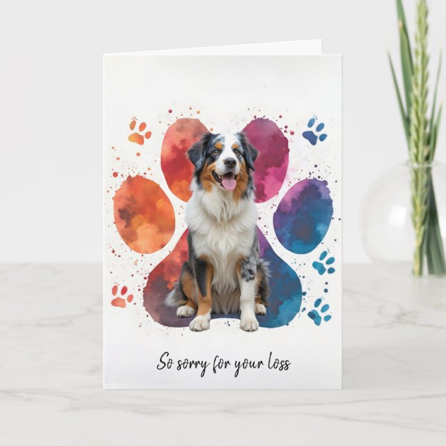 Australian shepherd Hund Pet Sympathy Kort (Framsida)