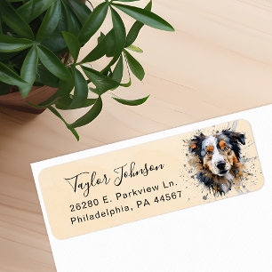 Australian Shepherd Hund Returadress Etikett