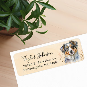 Australian Shepherd Hund Returadress Etikett