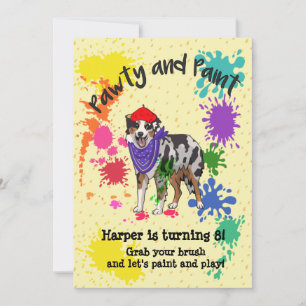 Australian shepherd Hund Roligt Art Birthday Inbjudningar