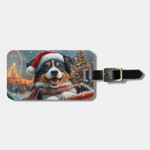 Australian shepherd Hund Roller Underlägg jul Bagagebricka