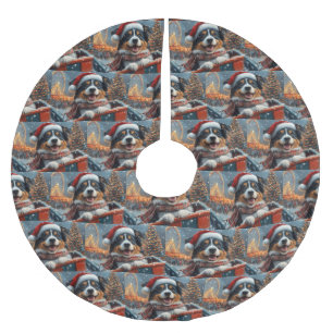 Australian shepherd Hund Roller Underlägg jul Julgransmatta Borstad Polyester