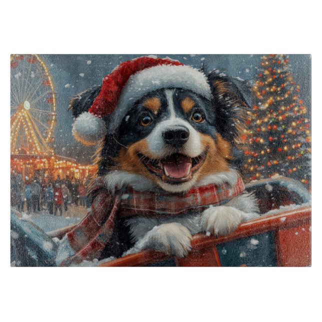 Australian Shepherd Hund Rulltrappa Jul (Framsidan)