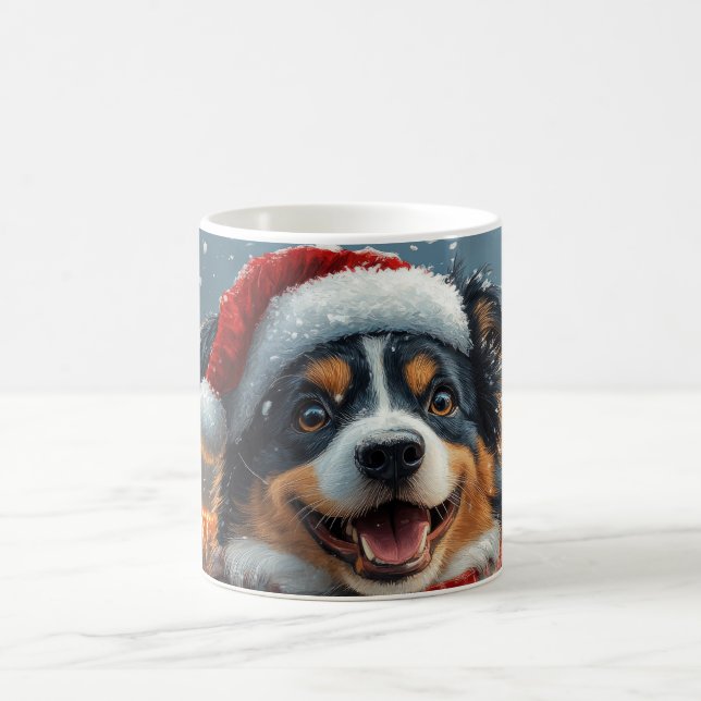Australian Shepherd Hund Rulltrappa Jul Kaffemugg (Center)