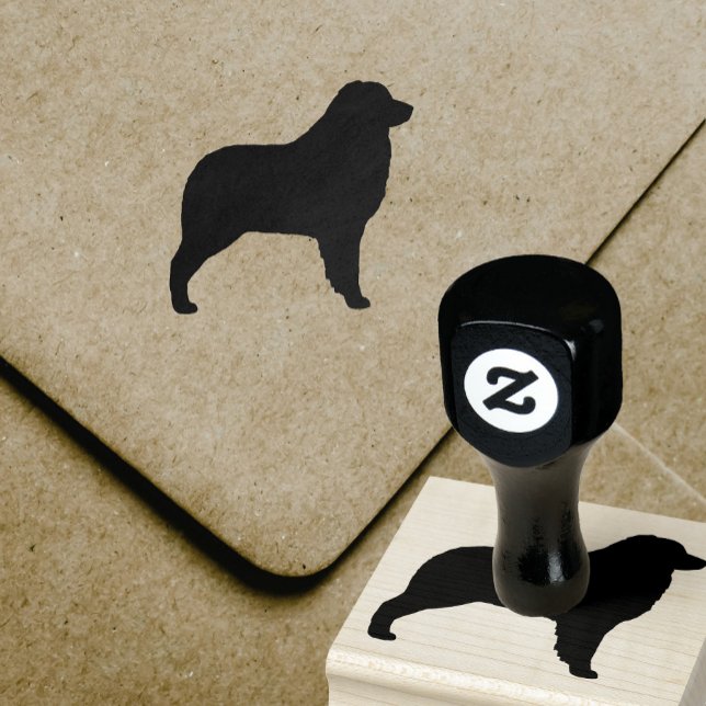 Australian shepherd Hund Silhouette Rubber Frimärk Stämpel (Skapare uppladdad)