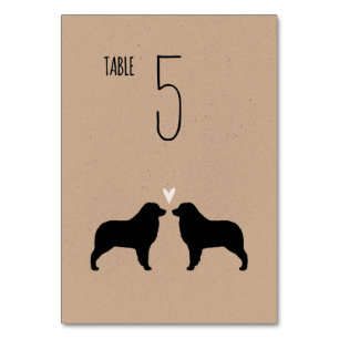 Australian shepherd Hund Silhouettes Bröllop Bordsnummer