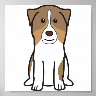 Australian shepherd Hund Tecknad Poster