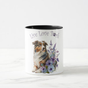 Australian Shepherd Hundmamma Blommig Mugg