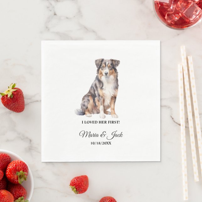 Australian Shepherd Huskybröllop  Pappersservett (Insitu)