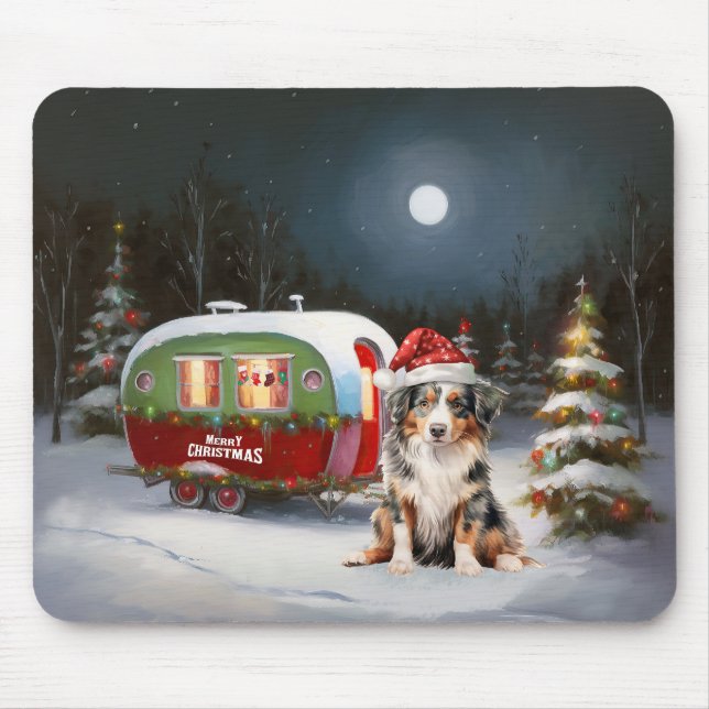 Australian Shepherd Husvagn Juläventyr Musmatta (Framsidan)