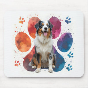 Australian shepherd i en ritning musmatta