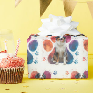 Australian shepherd i en ritning presentpapper