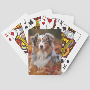 Australian shepherd i Höst löv Fall Inspire Casinokort