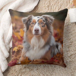 Australian shepherd i Höst löv Fall Inspire Kudde