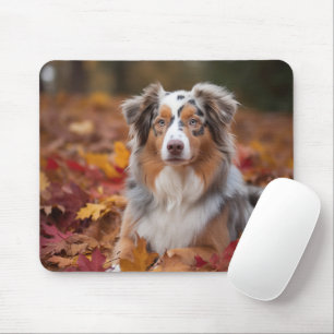 Australian shepherd i Höst löv Fall Inspire Musmatta