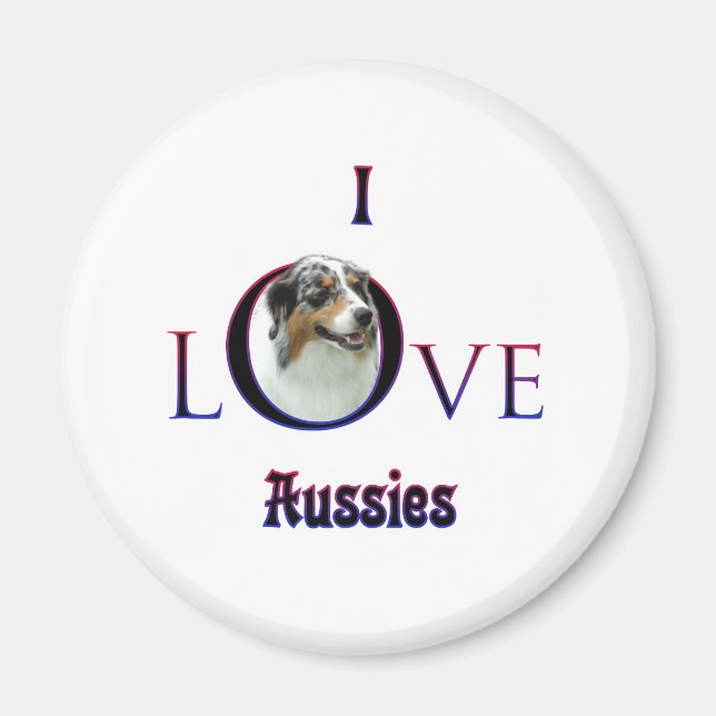 AUSTRALIAN SHEPHERD I KÄRLEK MAGNET (Framsidan)