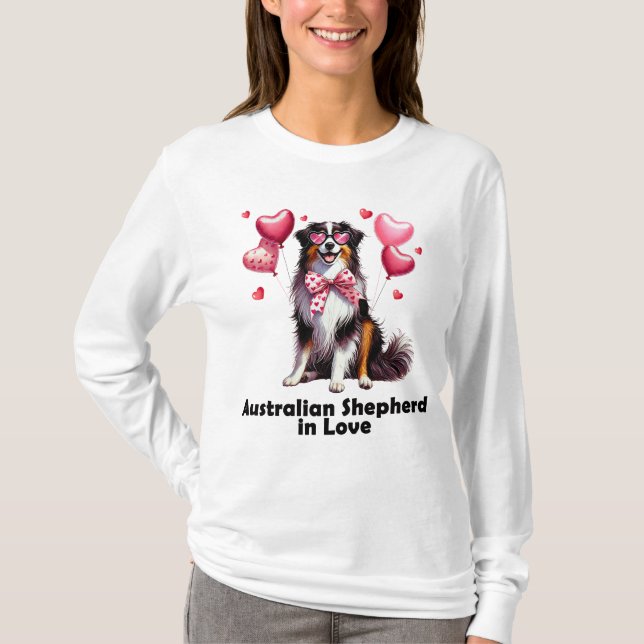 AUSTRALIAN SHEPHERD i KÄRLEK T Shirt (Framsida)