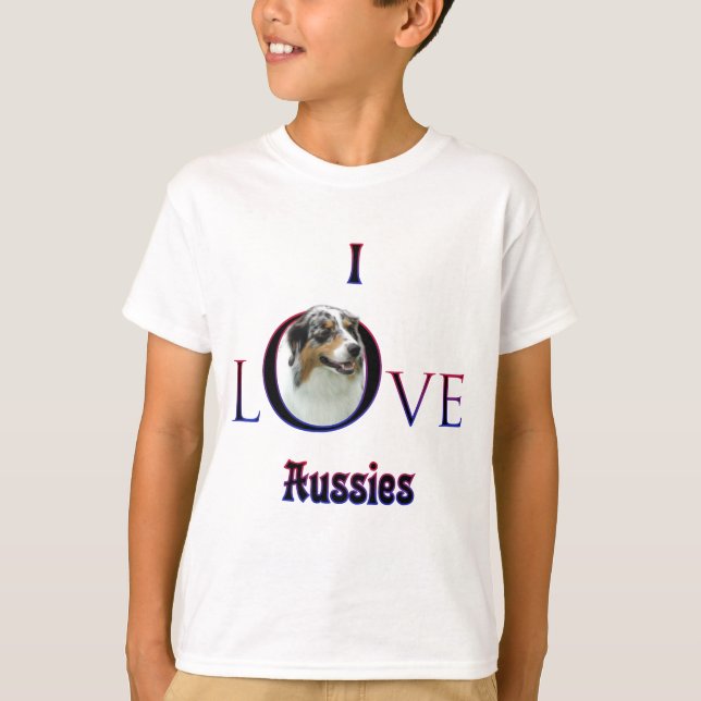 AUSTRALIAN SHEPHERD I KÄRLEK TEE SHIRT (Framsida)