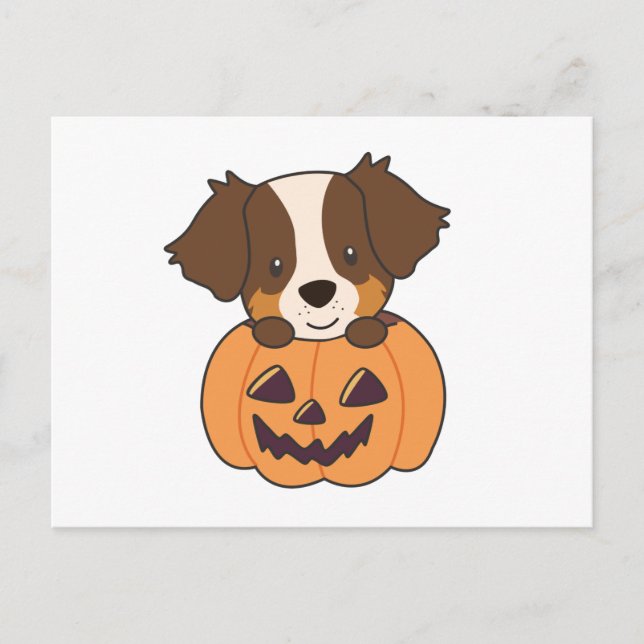 Australian shepherd i Pumpkin Cute Lycklig Vykort (Framsida)