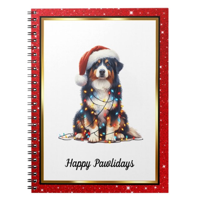 Australian shepherd inslagna i julljus anteckningsbok (Framsidan)