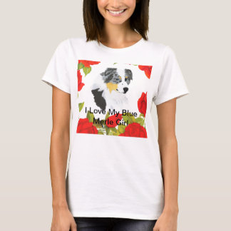 Australian shepherd - jag älskar min blåttMerle T-shirt