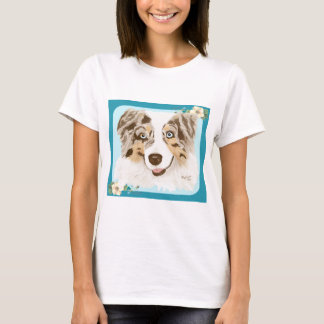 Australian shepherd - jag älskar min röda Merle Tee Shirt