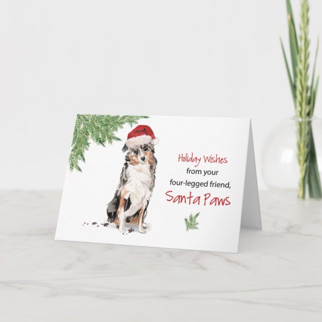 Australian shepherd jul från Hund i Funny Sa Kort (Framsida)