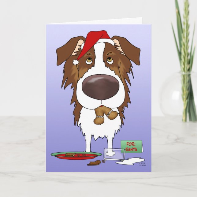 Australian shepherd jul helgkort (Framsida)
