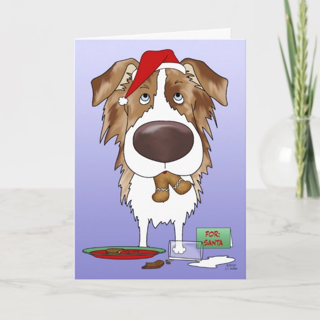 Australian shepherd jul helgkort (Framsida)