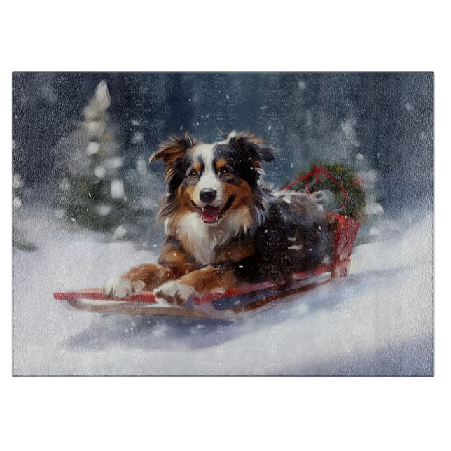 Australian shepherd jul i snö (Framsidan)