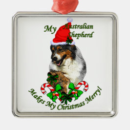 Australian shepherd jul julgransprydnad metall