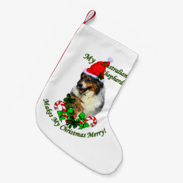 Australian shepherd jul liten julstrumpa