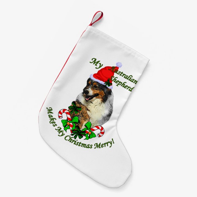Australian shepherd jul liten julstrumpa (Framsidan (Hängande))