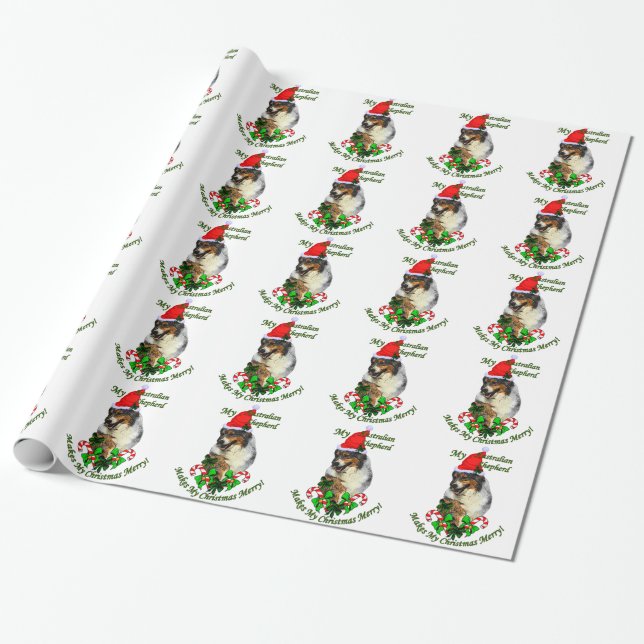 Australian shepherd jul presentpapper (Utrullad)
