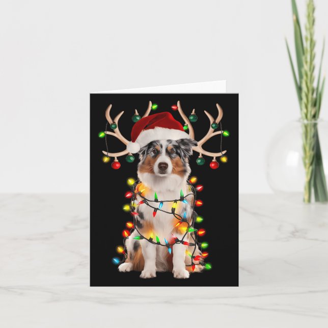 Australian shepherd Julgran Shirt Australia Kort (Framsida)