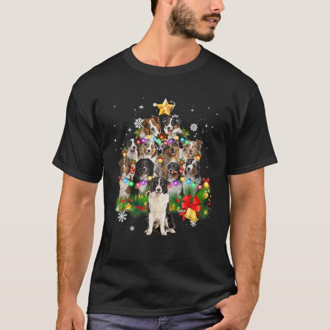 australian shepherd Julgran X-Mas Decoratio T Shirt (Framsida)