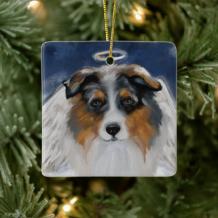 Australian Shepherd Julgransprydnad Keramik