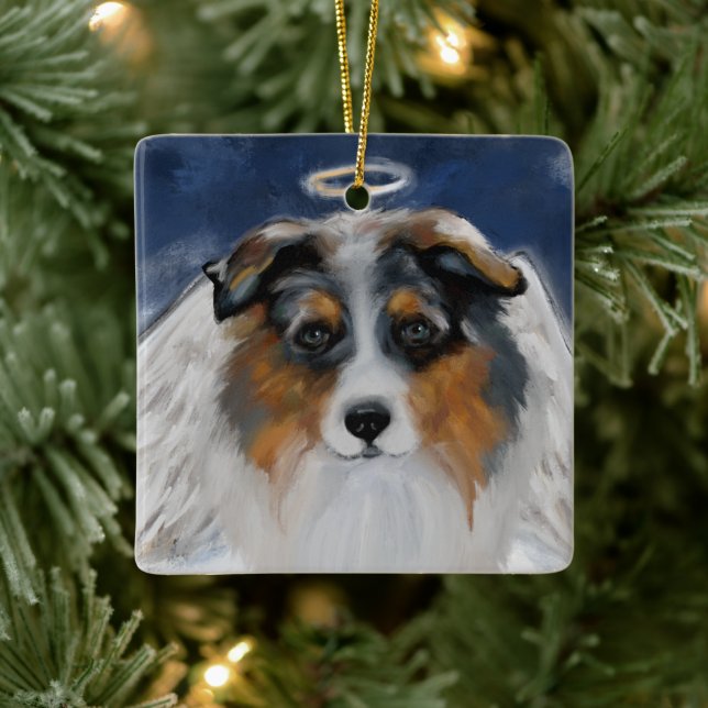 Australian shepherd julgransprydnad keramik (Träd)