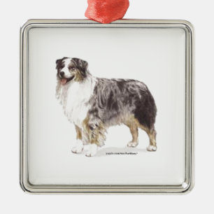 australian shepherd julgransprydnad metall