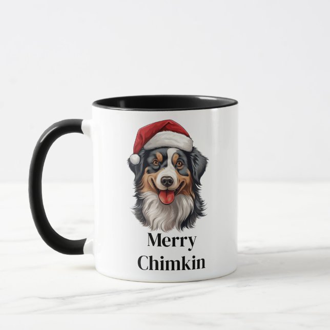 Australian Shepherd julhatt jul hund Mugg (Vänster)